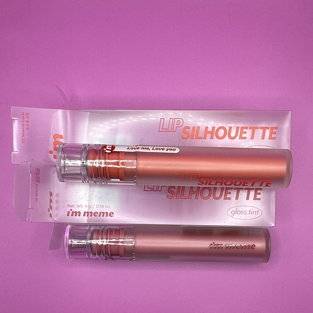 Meme Lip Silhouette Gloss Tint duo - Mauve chiffon(shade 10) & Newtro Coral(02)